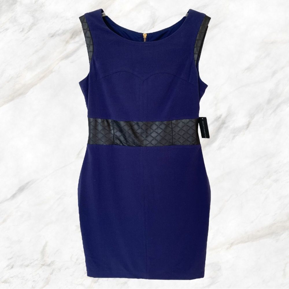 Worthington Navy Blue Sheath Dress size 6 Lined